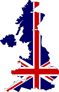מפת בריטניה עם דגל